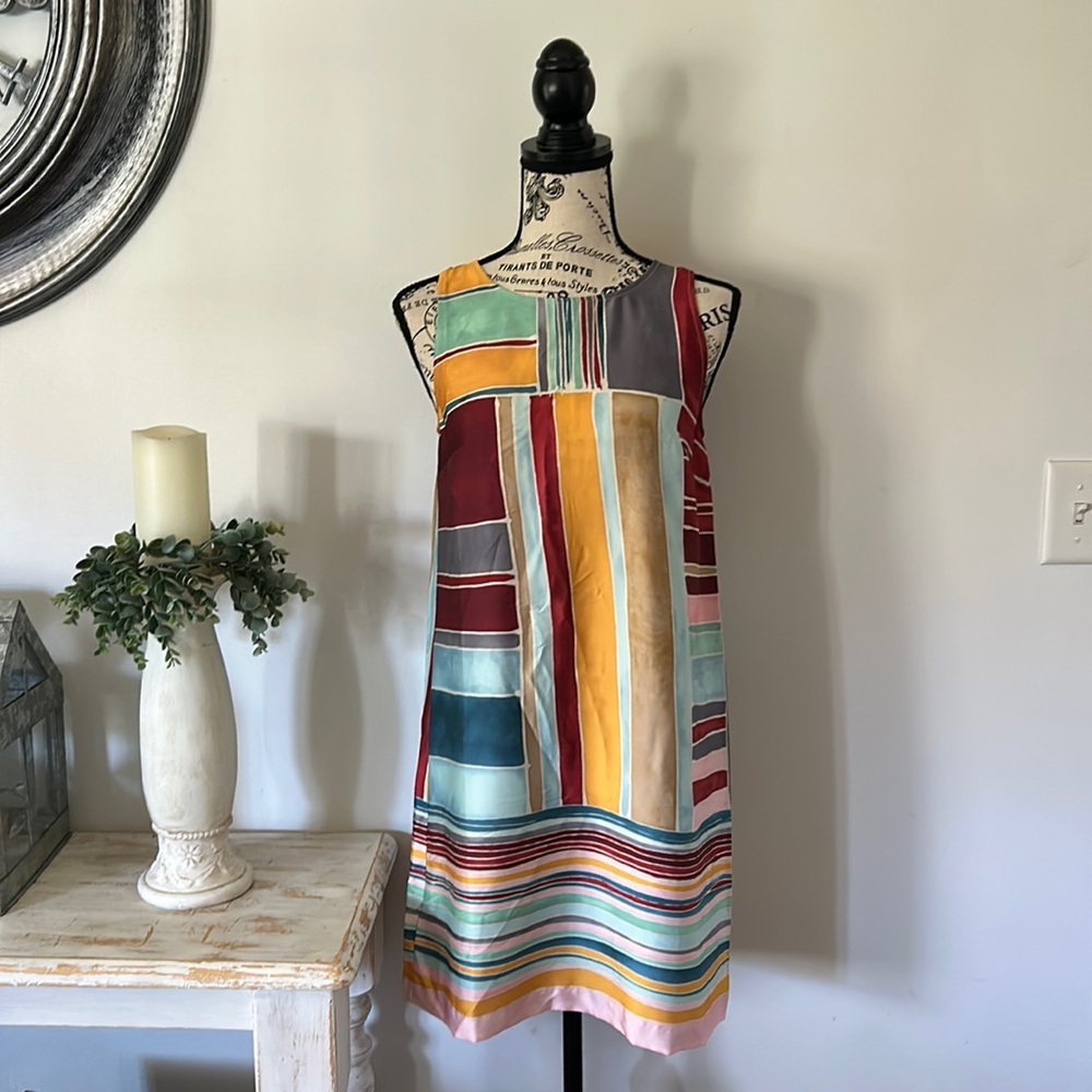 NWT Loft Abstract Art Deco Geometric Mini Dress Women's size XS
